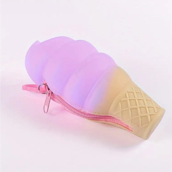 Purple Ice Cream Silicone Coin Storage Bag/Coin Purse - Picture 1 of 3